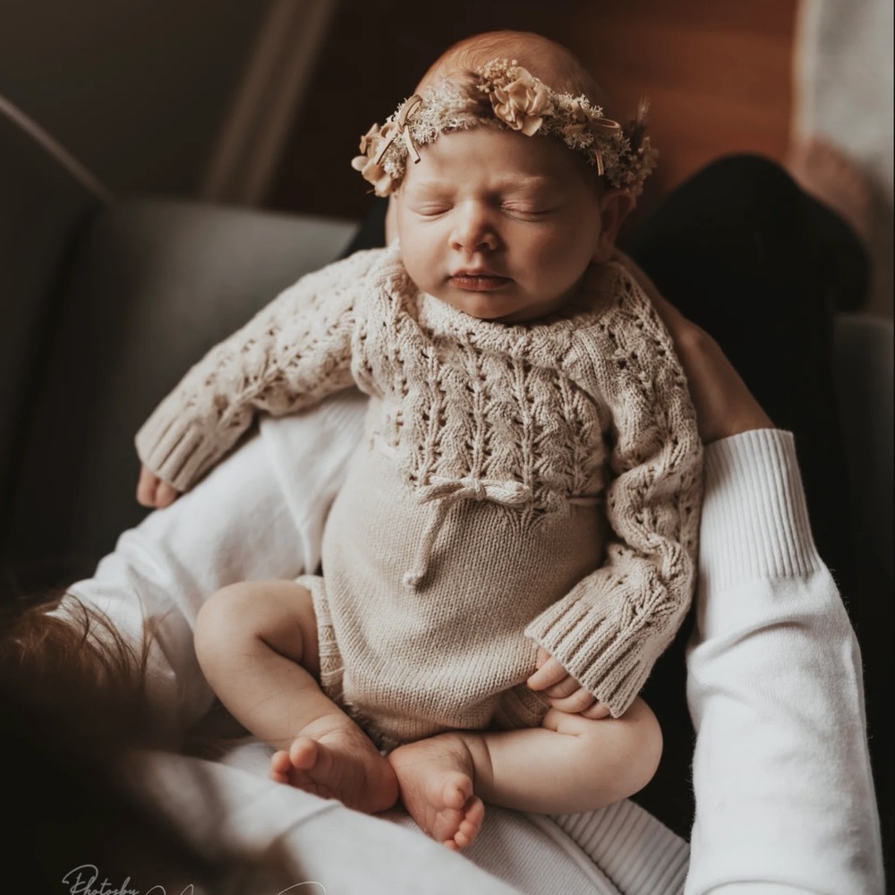 Adorable Knit Baby Outfit